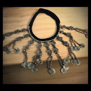 Boho silver necklace